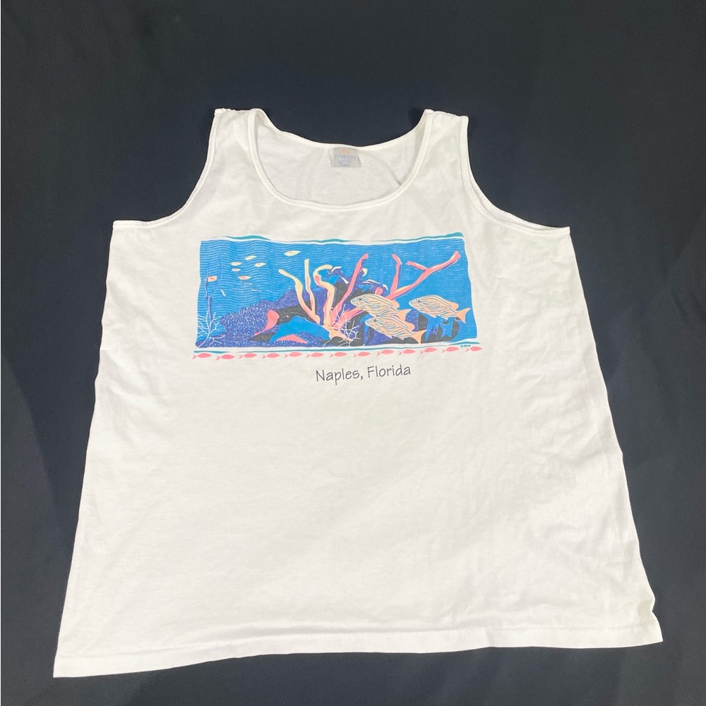 VTG Sunshine Apparel Mens Naples Clear Tank Top Made In USA Size XL